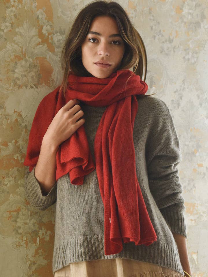 The Mathilda Cashmere Scarf // Pomegranate for wholesale by Beachwood The Label
