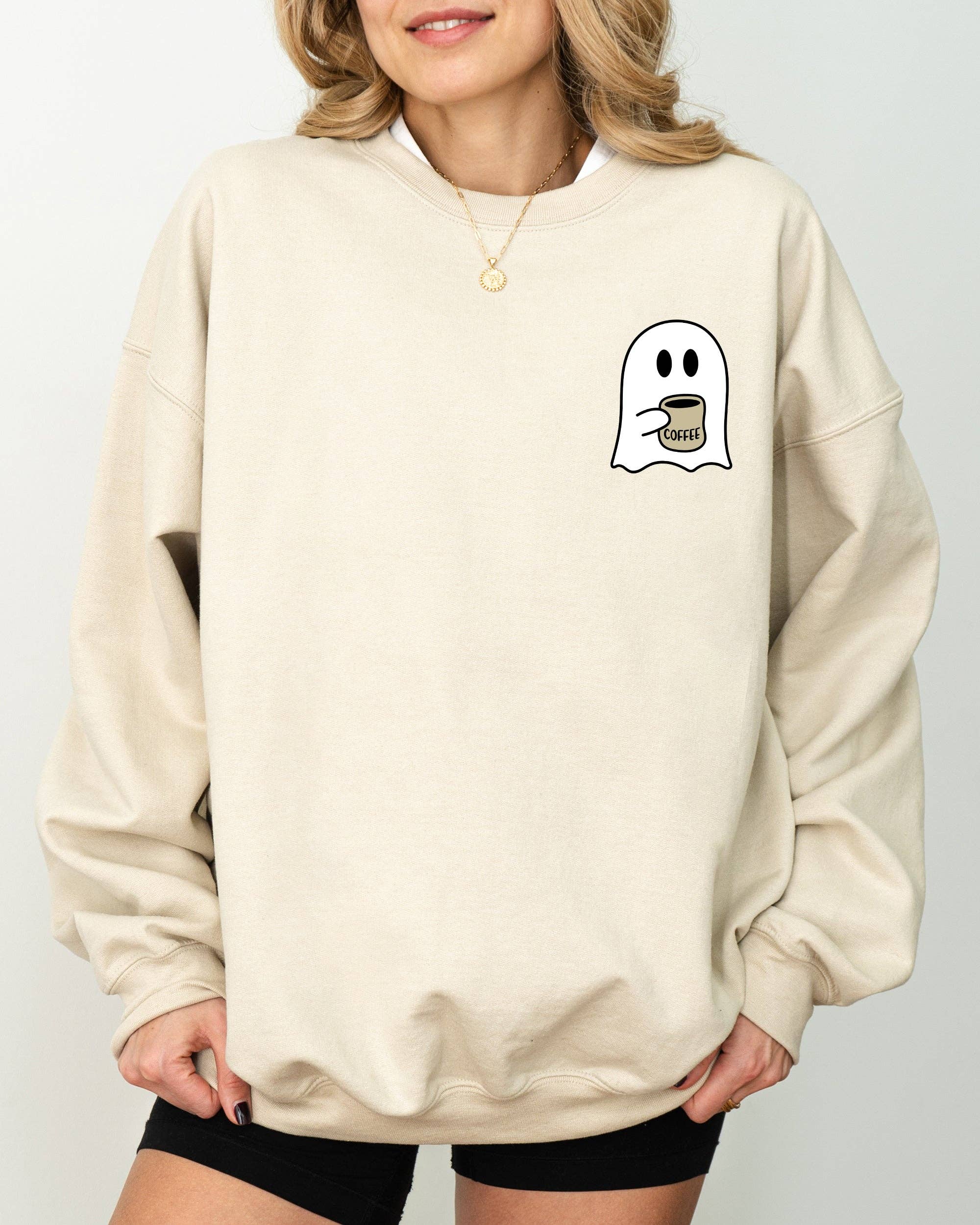 Refinery Number One LLC - Wholesale Graphic Sweatshirt - Women's - Ghost, Coffee Lover, Pocket, Skeleton, Halloween Sweatshirt3