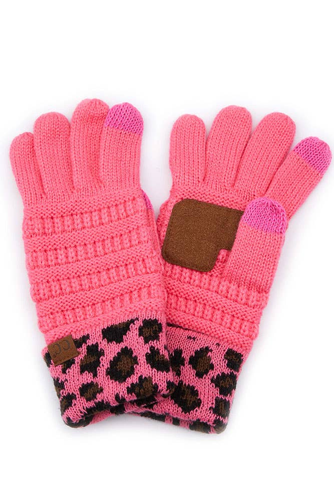 Hana – wholesale Gloves – Women's – C.C Leopard Knit Gloves9