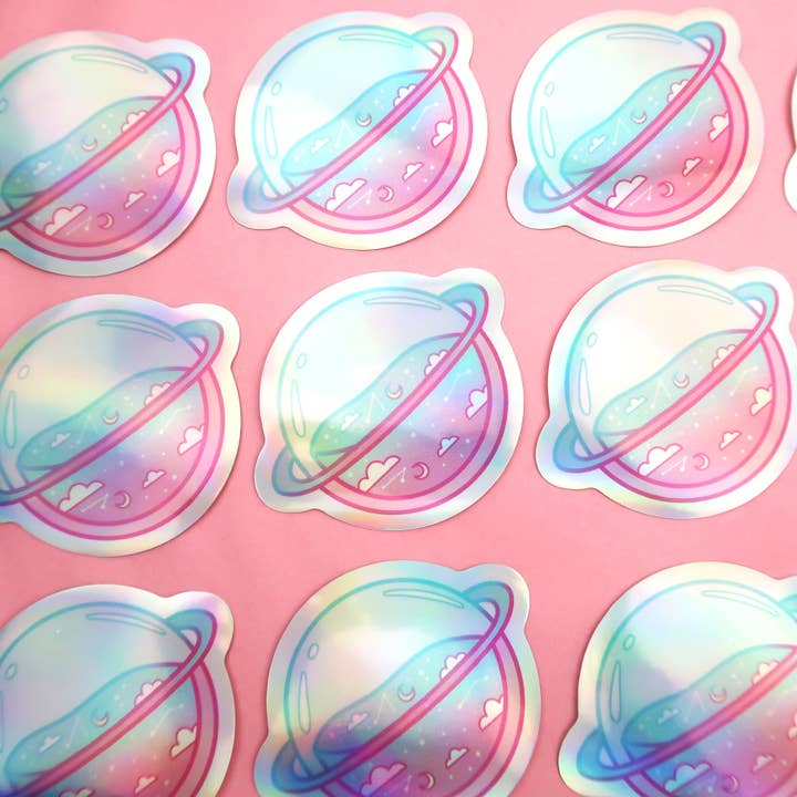RebelJones - Wholesale Sticker - Kawaii Planet, Holographic Sticker