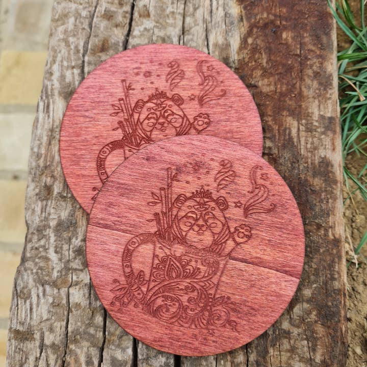Set of 2 Panda Coffee Cup Coasters for wholesale by Critit