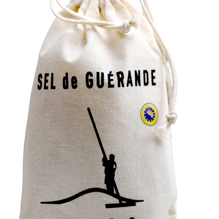 Artisans du sel - Wholesale Salt - Fleur de Sel de Guérande Bag Printed Cotton 150gr