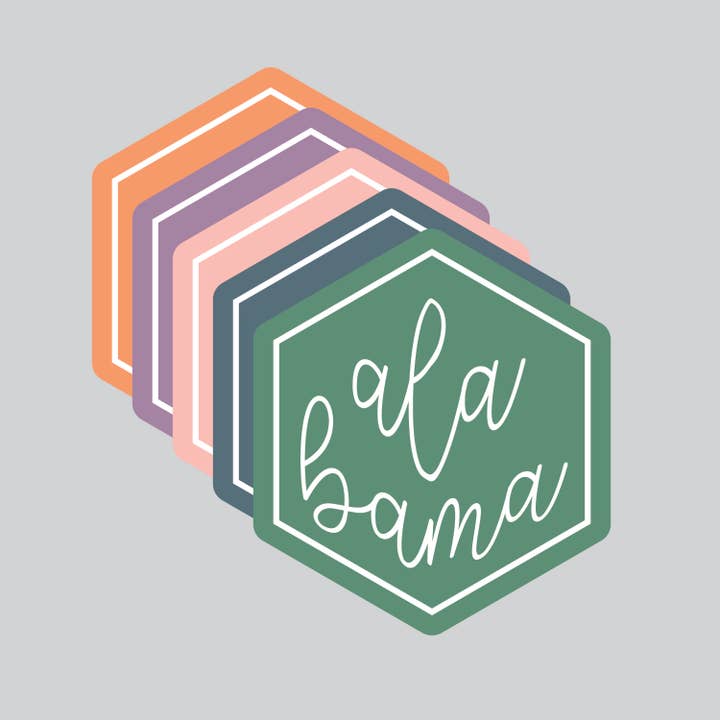 Hexagon State Decals - Mixed Color Assortment for wholesale by Hendryx Haus