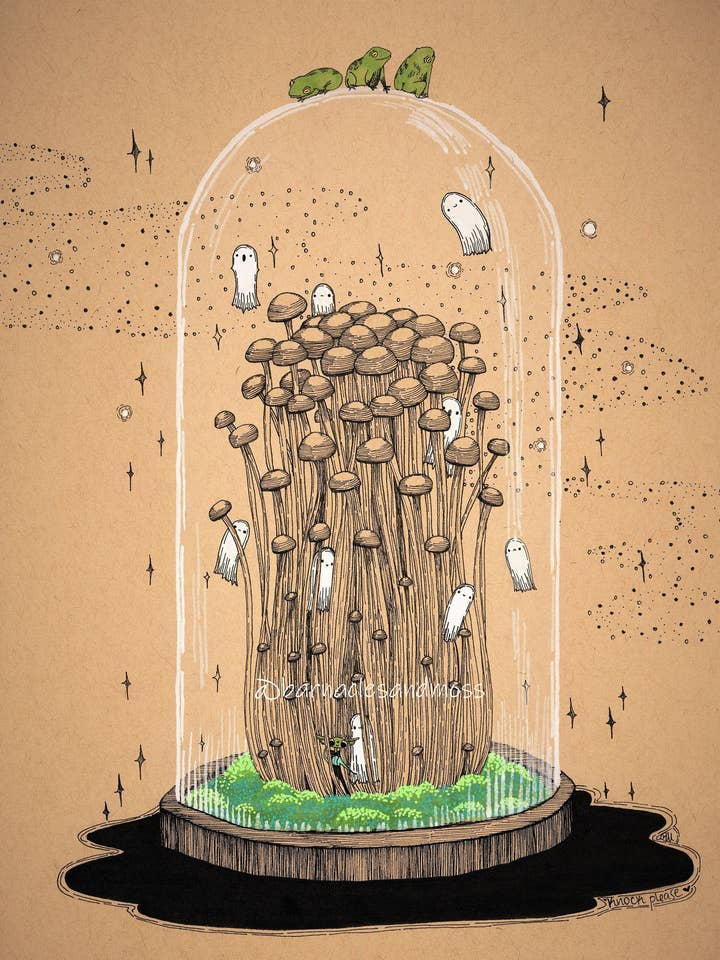 Knock Please Bell Jar Fine Art Print for wholesale by Barnacles and Moss