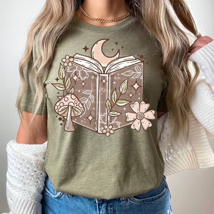 Cottagecore Book DTF Transfer for wholesale by Flawless Transfers