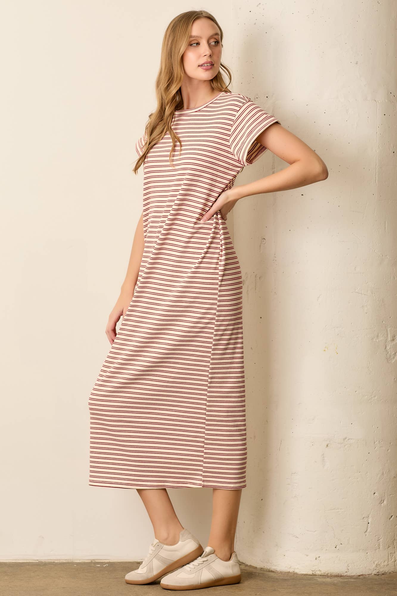 Polagram by Wellmade USA - Vendita all'ingrosso Vestito - Donna - ABITO MAXI A RIGHE3