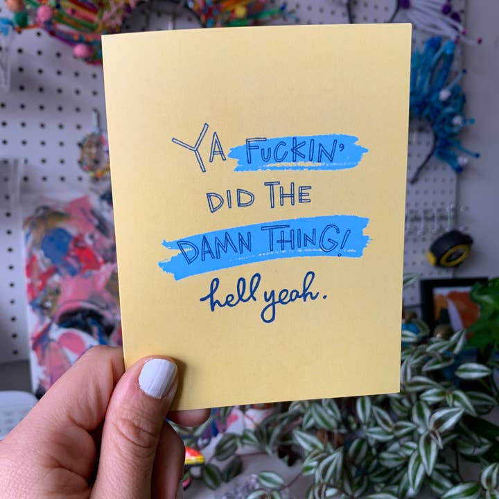 Ya Did the Damn Thing Card for wholesale by Good Letters Design