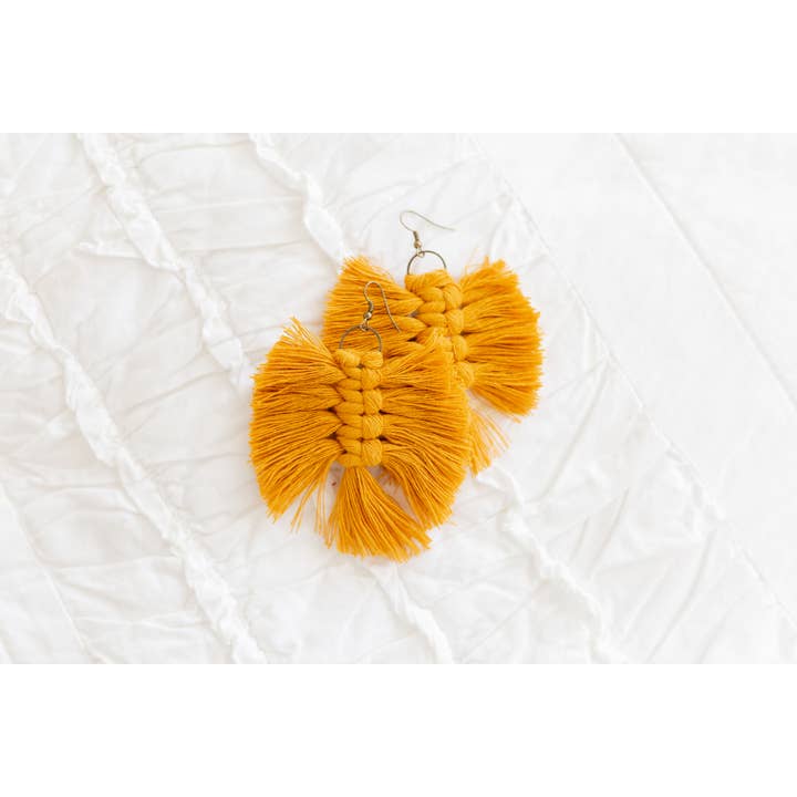 "I believe I Can Fly - Macrame Feather Earrings for wholesale by bohoLIVING