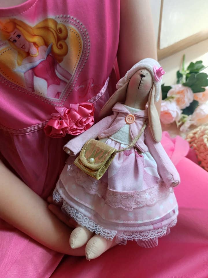 Kanin Håndlavet Dukke, Bomuldskanin Blød, Kanin Legetøj, for engroshandel hos ChernikovaNataliya