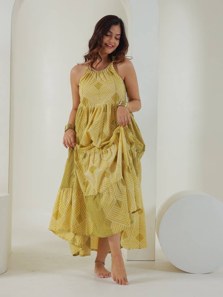 The Fox and The Mermaid - Wholesale Dress – Women's - Shibori Hand-Dyed Maxi Dress (Udvita)8