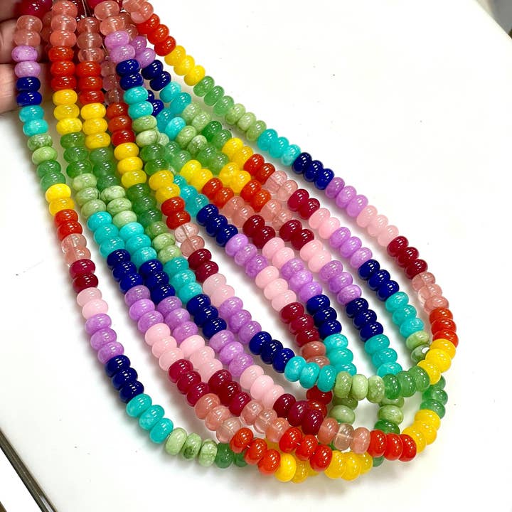 10mm Prachtige Regenboog Getinte Kwarts Gladde Rondelle Kralen voor wholesale door TRIVENI USA INC