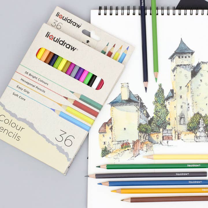 Liquidraw - Wholesale Coloured pencil - Liquidraw 36 Adult Colouring Pencils, Premium Art Coloured Drawing Pencils for Adults and Professionals3