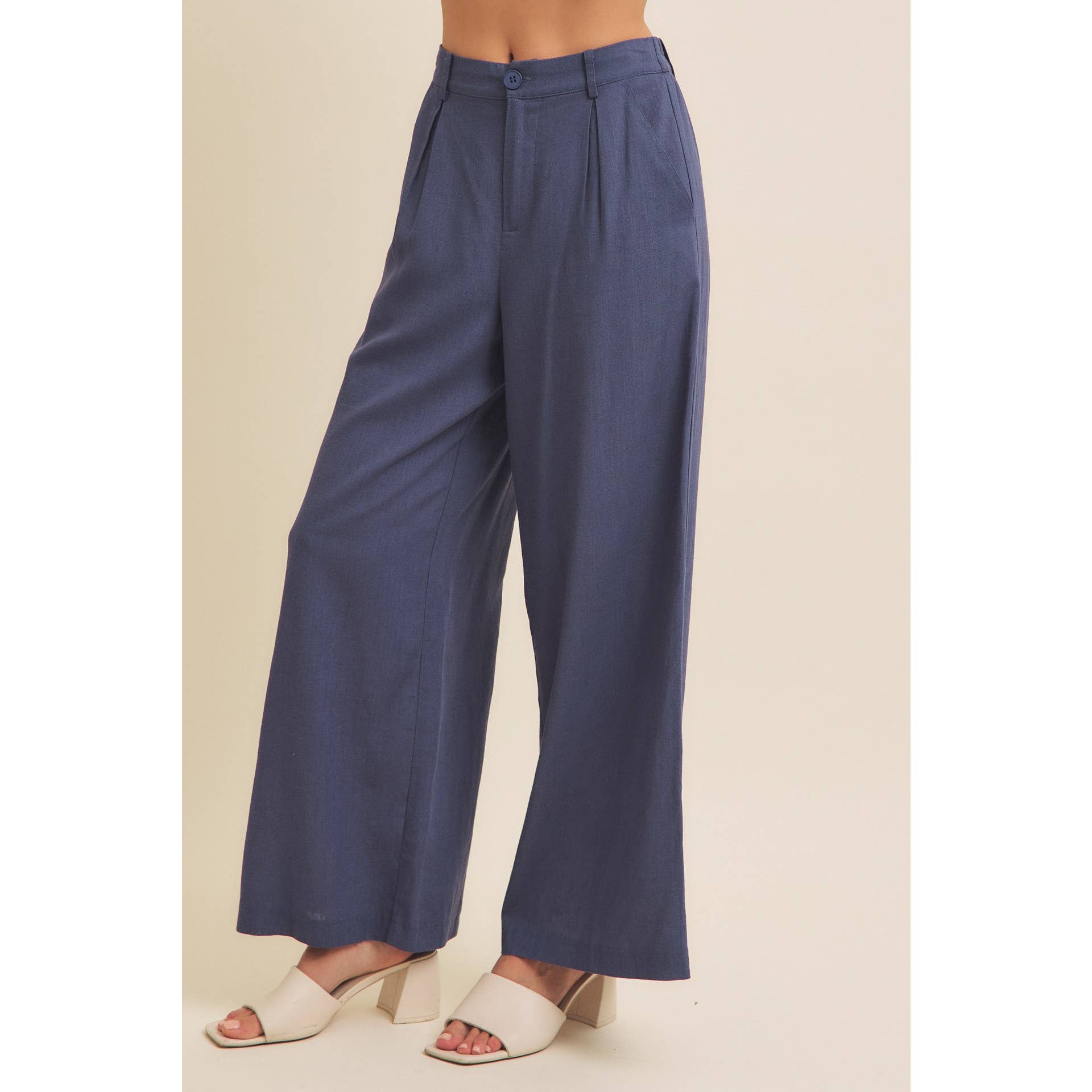 in february - Wholesale Pants - Women's - MINIMALIST MUSE DRAPEY WIDE-LEG LINEN TROUSERS1