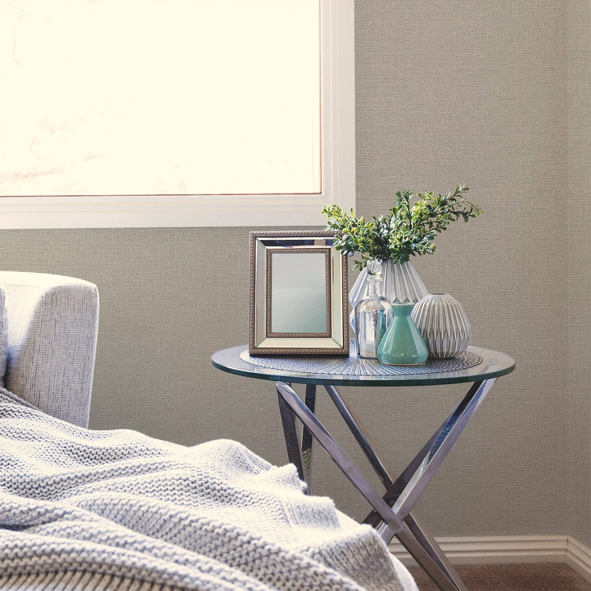 Walloro Luxury Embossed Wallpaper - Wholesale Wallpaper - Beige Color Linen Textured Wallpaper, Cream Modern Neutral Colors Non-Pasted Wallcovering1