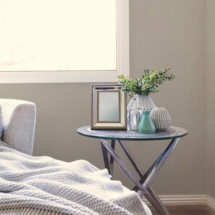 Walloro Luxury Embossed Wallpaper - Wholesale Wallpaper - Beige Color Linen Textured Wallpaper, Cream Modern Neutral Colors Non-Pasted Wallcovering1