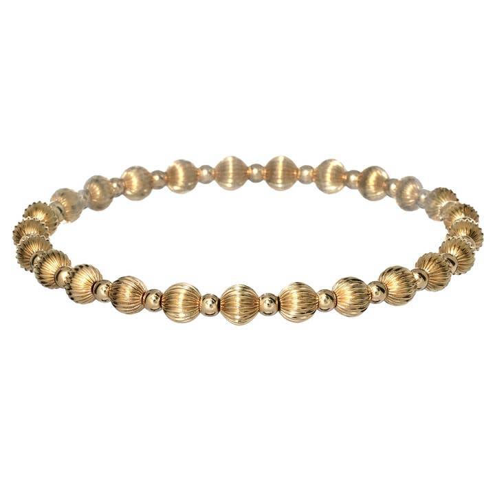 bara boheme - Wholesale Beaded Bracelet - Taylor | Stretchy Anti-Tarnish 14K Gold Filled Bracelet