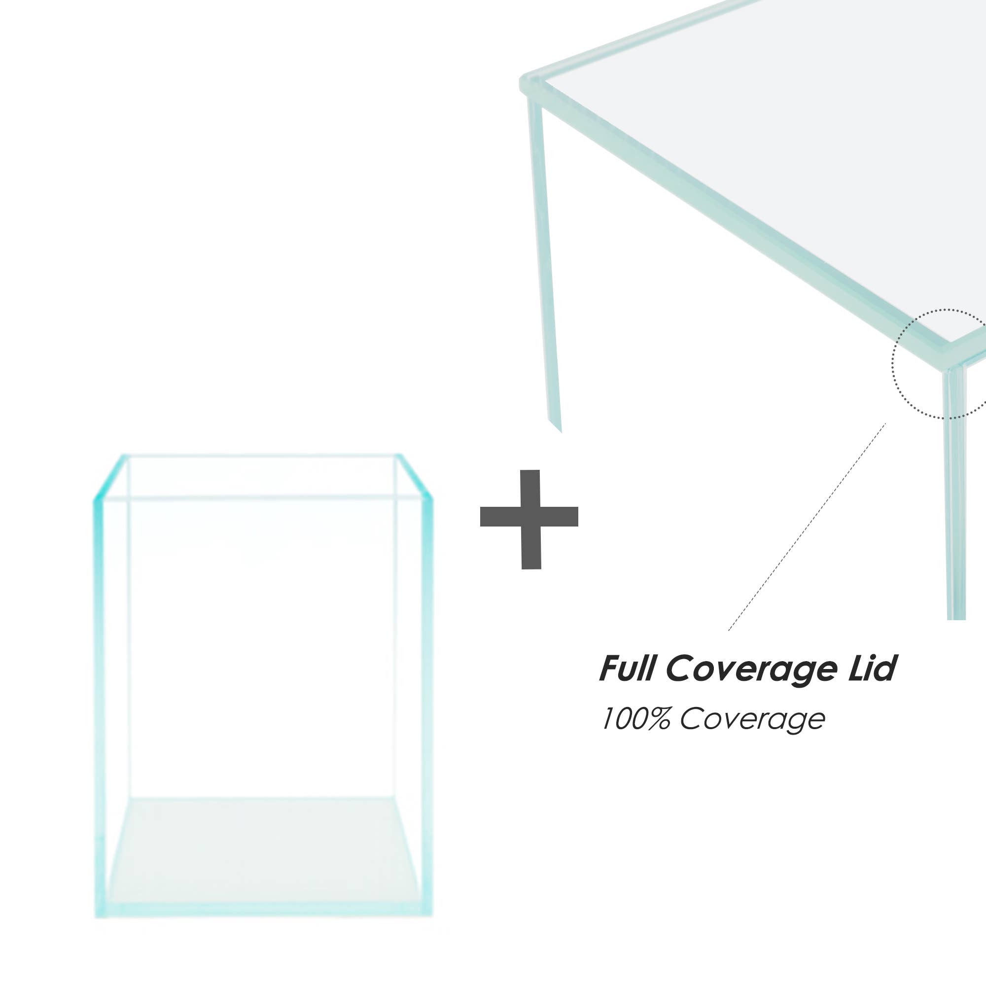 HIRO AQUATICS - Wholesale Terrarium - 5 Gallon Nano Tall Rimless Glass Aquarium, w/ Lids Options4