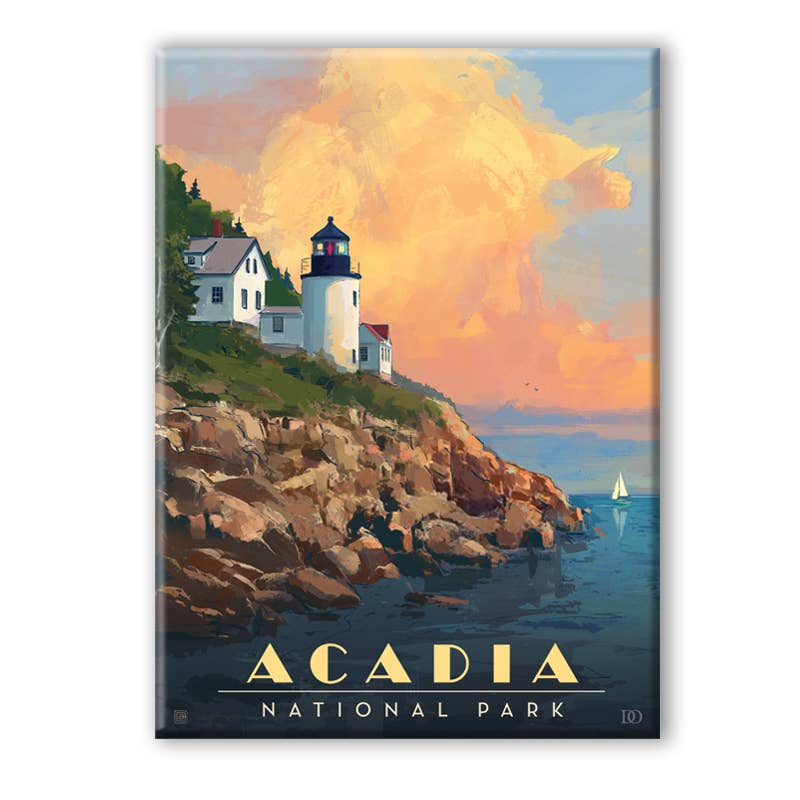 Tourist Courts - Wholesale Magnet - Acadia NP Lighthouse Metal Magnet0