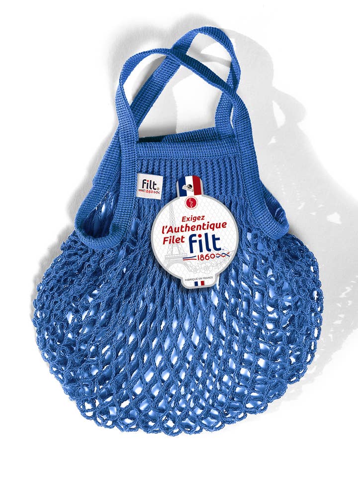Net shopping bag Bleu Matisse mini size for wholesale by Filt1860