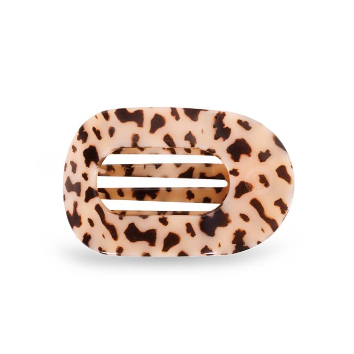 TELETIES - Wholesale Hair Clip - Women's - Round Flat Hair Clip | Medium | Blonde Tortoise