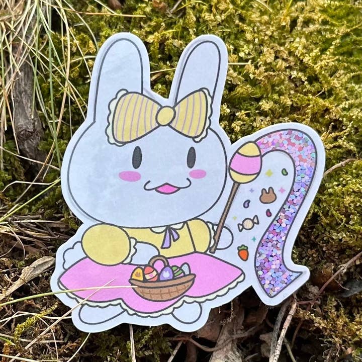 Courtney Elizabeth Studio - Wholesale Sticker - Rabbit Easter Parade Waterproof Glitter Vinyl Sticker0