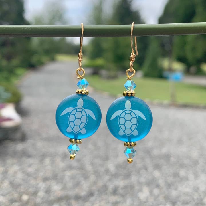 Marlene VanBeek Jewelry - Wholesale Dangle Earrings - Etched Turtle Earrings Earrings - 3 Colors