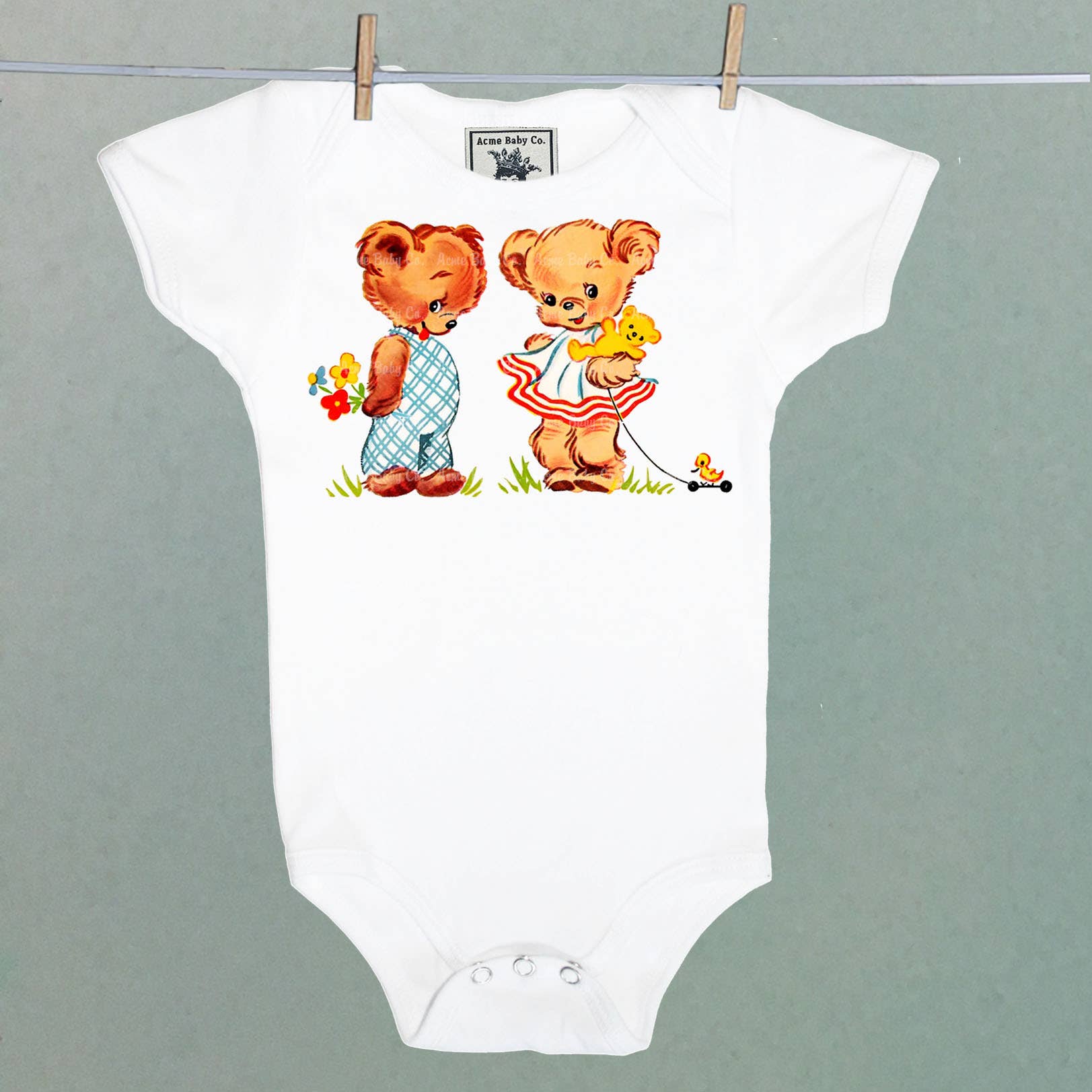 REMOVED BRAND - Wholesale Bodysuit (Non-Footed) - Baby - Bear Twins Organic Bodysuit0