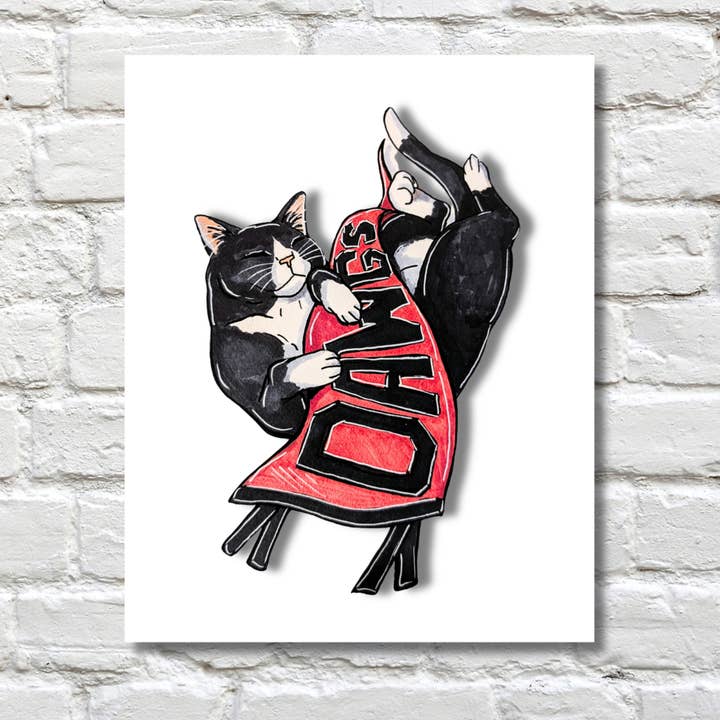 UGA Tux Cat Print for wholesale by Athens Art & Frame