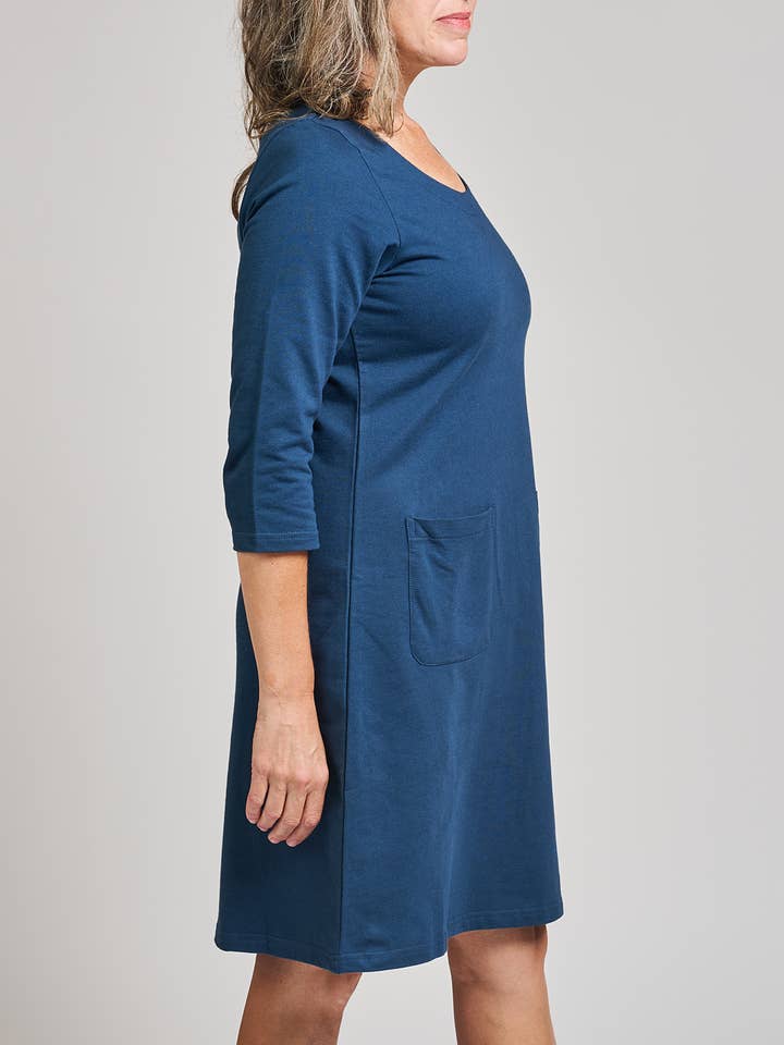 Loop Knit Blau Sylvan Shiftkleid Loop Strick Blau für den Großhandel auf Faire
