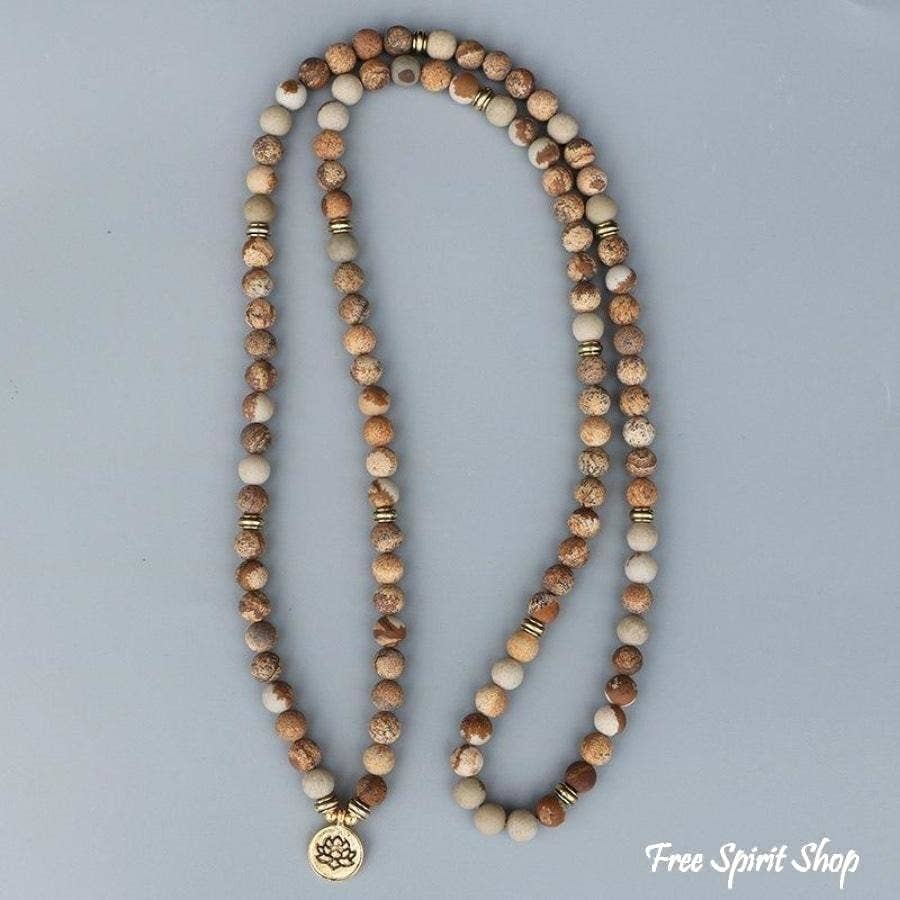 Free Spirit Shop - Wholesale Beaded Bracelet - 108 Picture Jasper Mala Bead Bracelet1