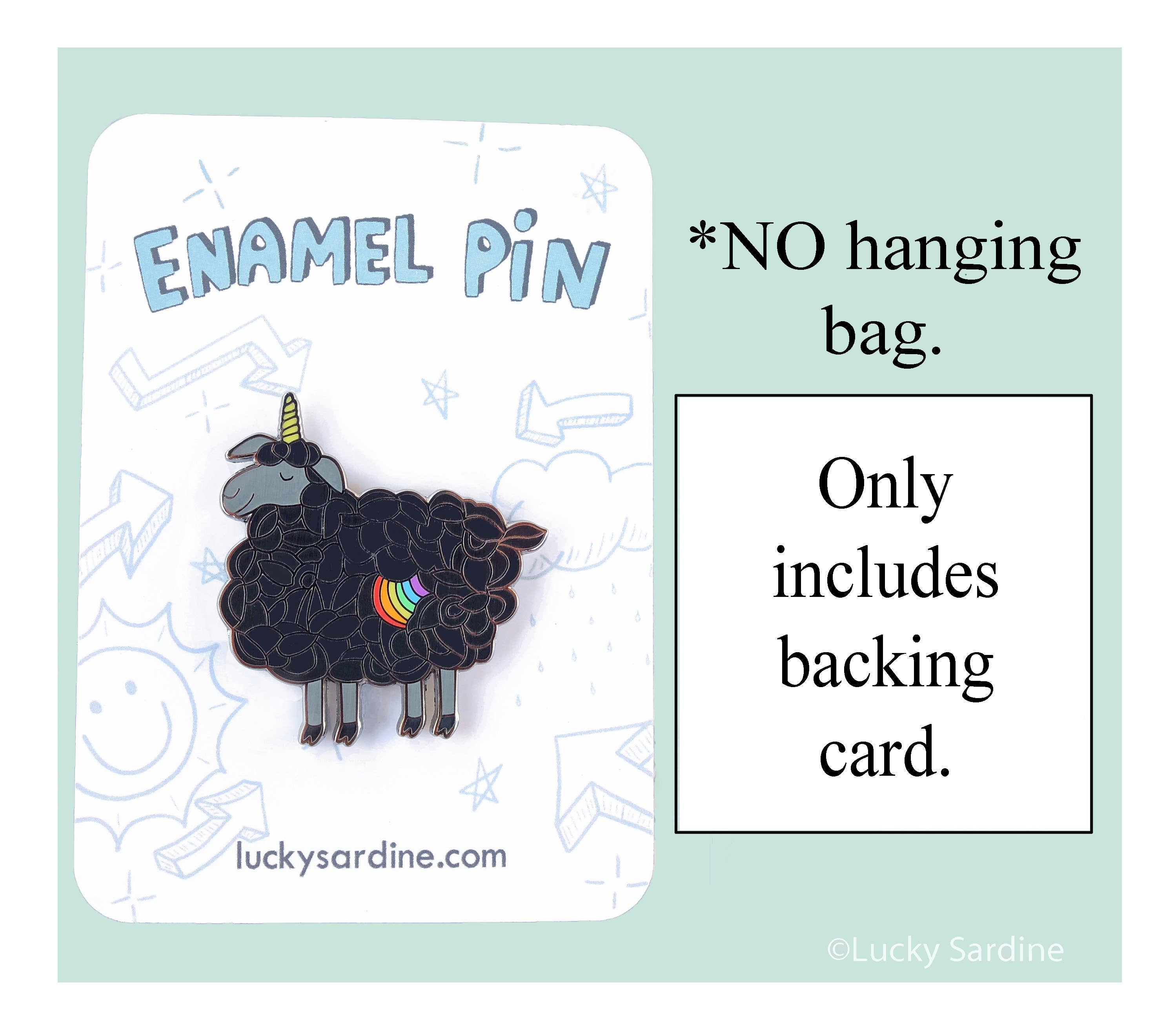 Lucky Sardine - Wholesale Lapel Pin/Button - Black Sheep Unicorn, Rainbow Magical Enamel Pin5