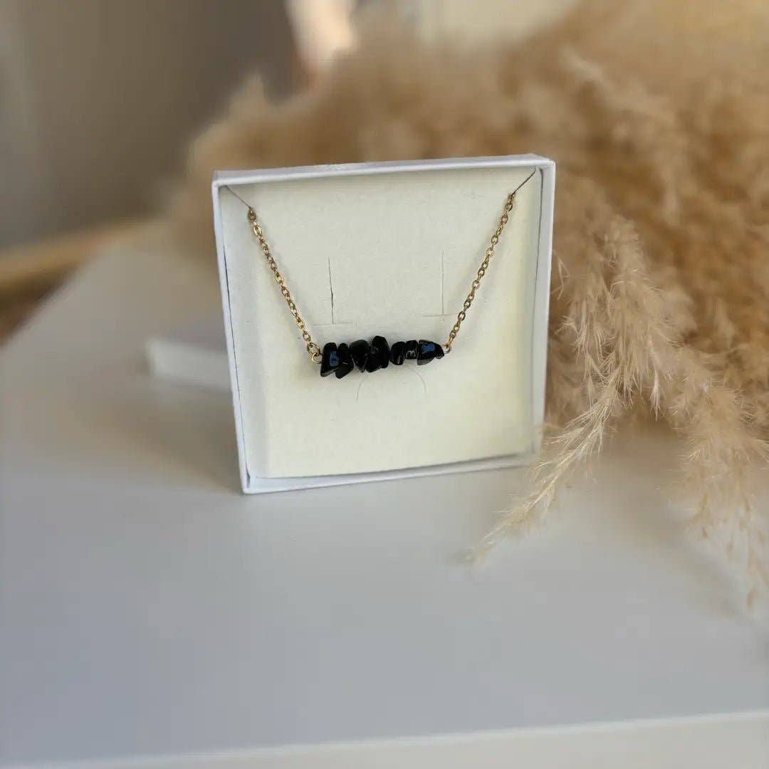 OE! - Wholesale Beaded/Pearl Necklace - BLACK FRAGMENTS – Necklace with natural onyx shards3