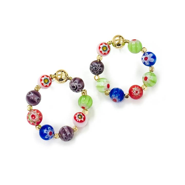 MEHRFACH Runde Ohrstecker aus Muranoglas „Bead Station“ für den Großhandel auf Faire1