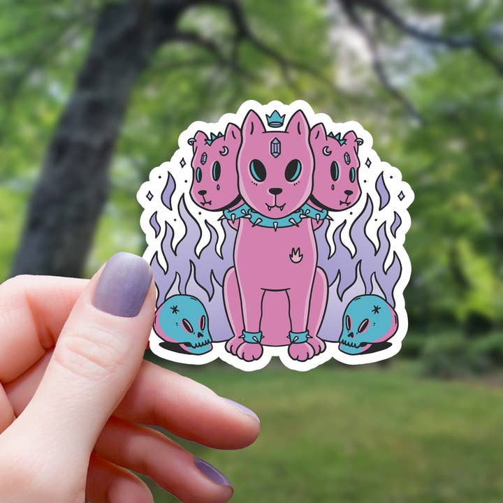 Pastel Cerberus Greek Mythology Sticker - 3" for wholesale by Mimic Gaming Co