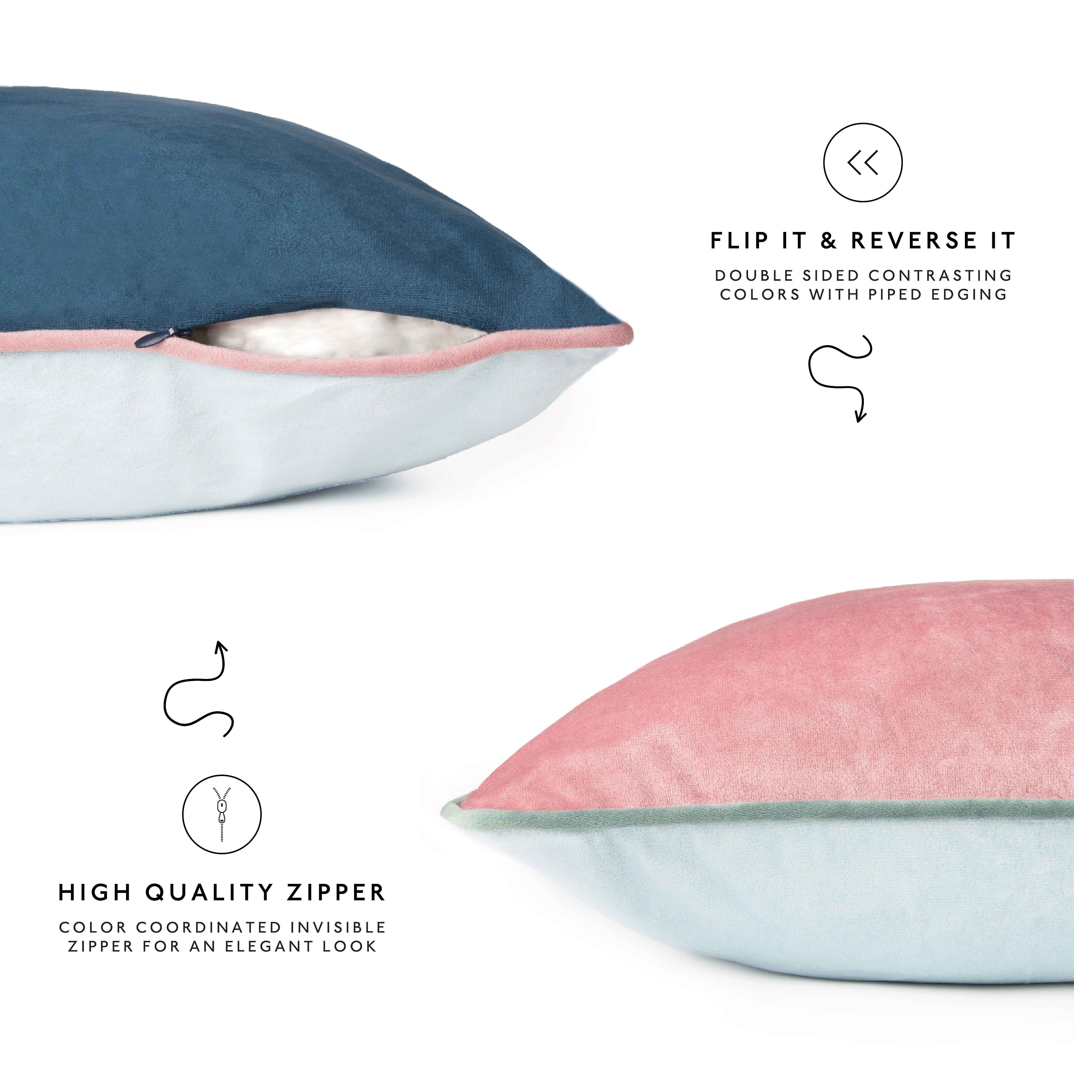 Monday Moose - Wholesale Throw/Decorative Pillow - Monteverde Pillow Covers (4-Pack) - Pink/Blue4