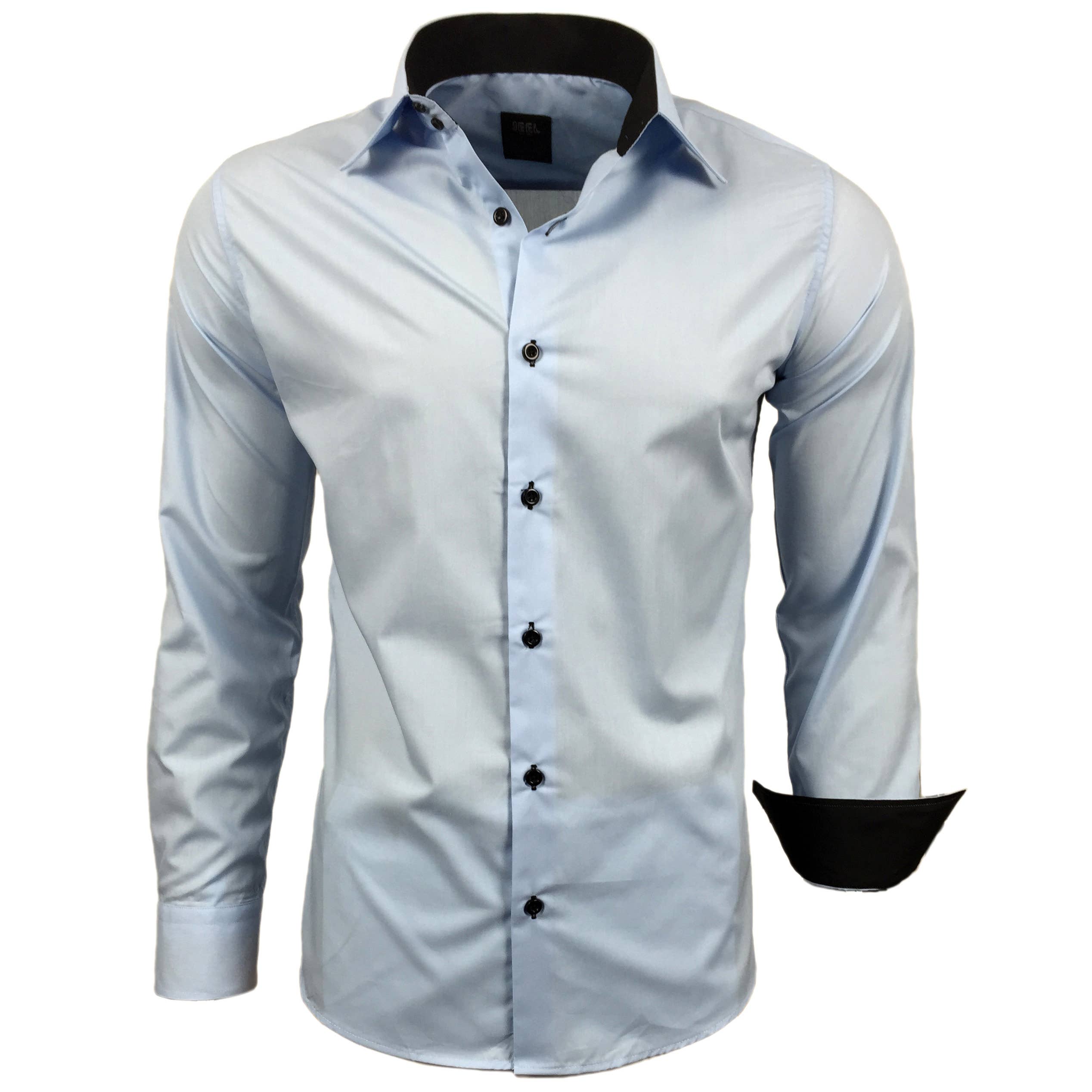 SUBLIMINAL MODE - Wholesale Button Down Shirt - Men's - Plain Two-Tone Basic Shirt5