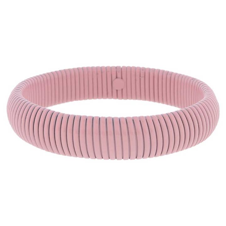 Chunky Light Pink Stretchy Bangle Bracelet, 8" Around for wholesale by Jane Marie