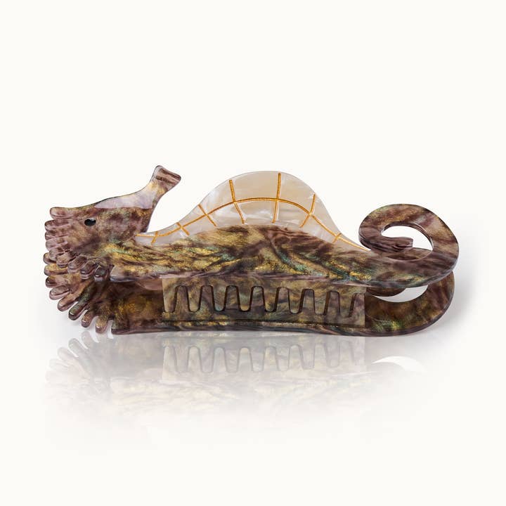 Hair Clip Seahorse Brown for wholesale by by Vivi.