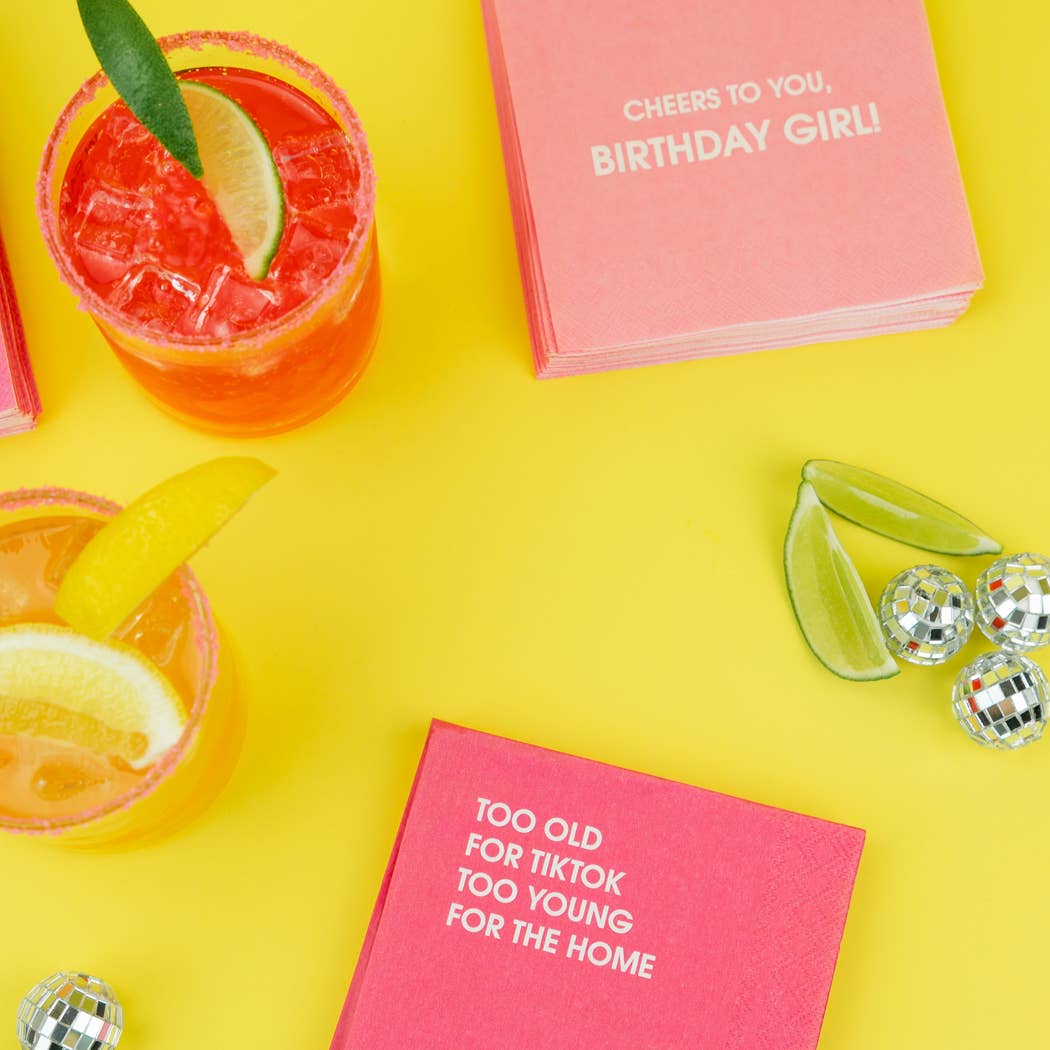 Chez Gagné - Wholesale Disposable Napkin - Too Old For TikTok Too Young For The Home - Cocktail Napkins2