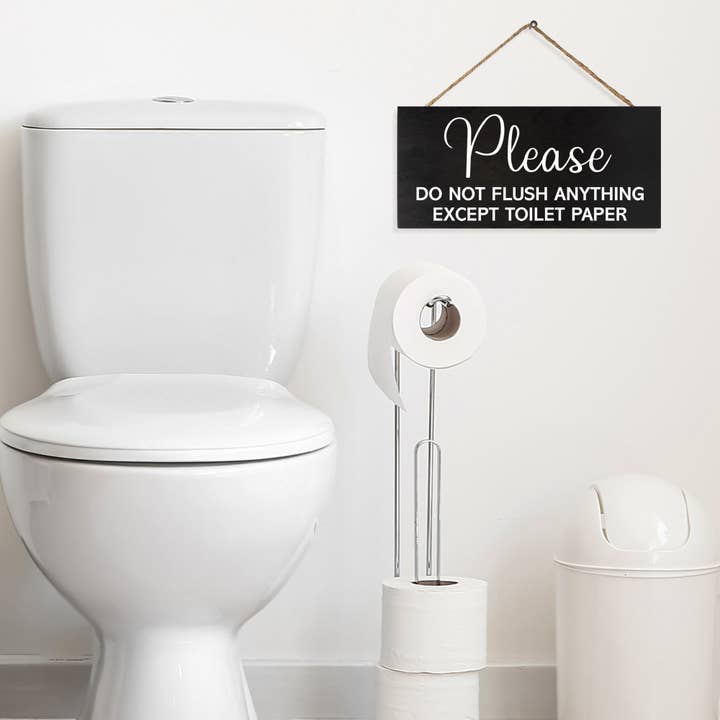 JennyGems - Wholesale Sign - Please Do Not Flush Anything Except Toilet Paper™️ Wood Sign1