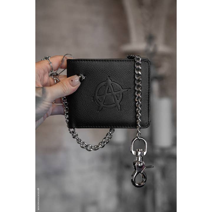 vampirefreaks - Wholesale Wallet - Women's - Anarchy Emboss Bifold Wallet w/ Chain