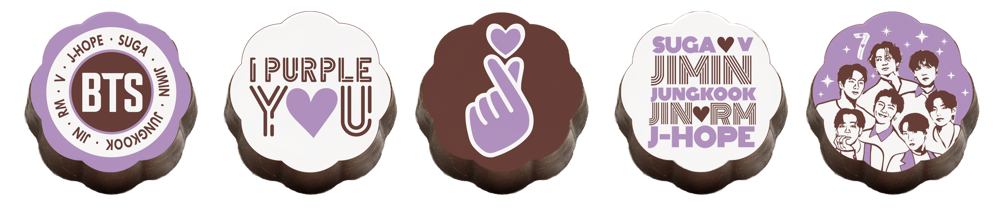 Chouquette – Großhandel Süßigkeiten mit Schokoglasur – BTS Fan-Club Karamellschokoladen (5 Stück in der Schachtel)2