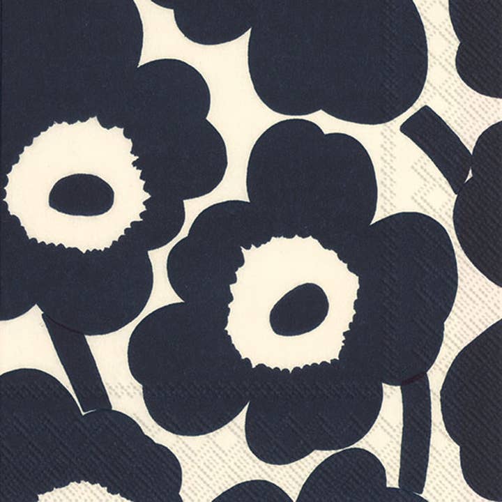 Paper Lunch Napkins 20 Count Marimekko Unikko Dark Blue for wholesale by Boston International