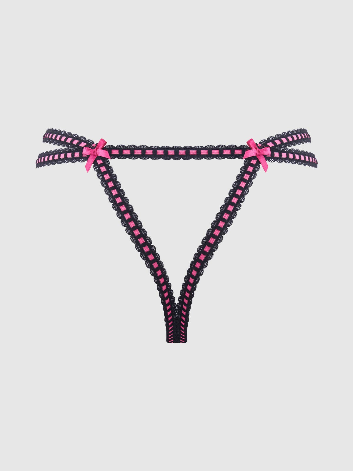 Zwarte & Roze Draak HARPER GEBORDUURDE MESH & ELASTISCHE OPEN RUG CHEEKY voor groothandel op Faire6