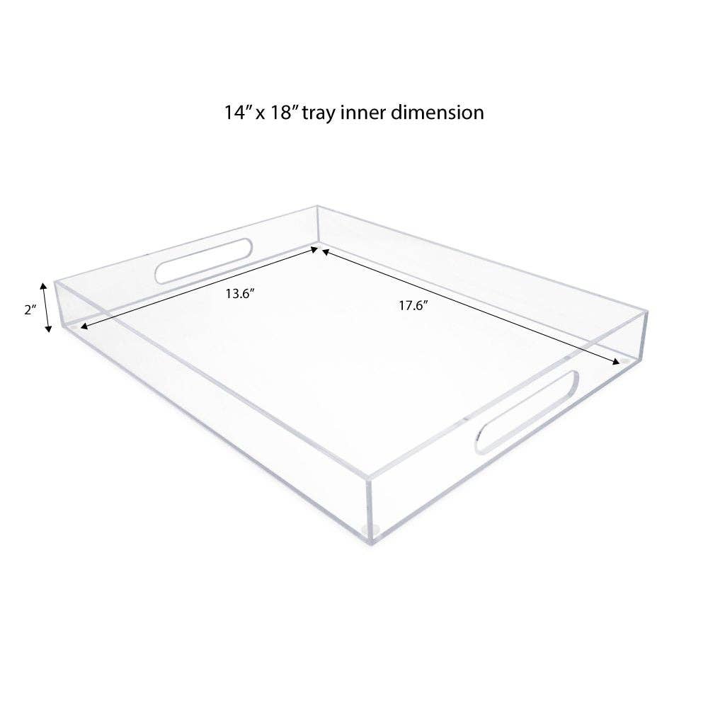 Clair Plateau de service transparent en acrylique avec poignées découpées Isaac Jacobs en vente sur Faire9