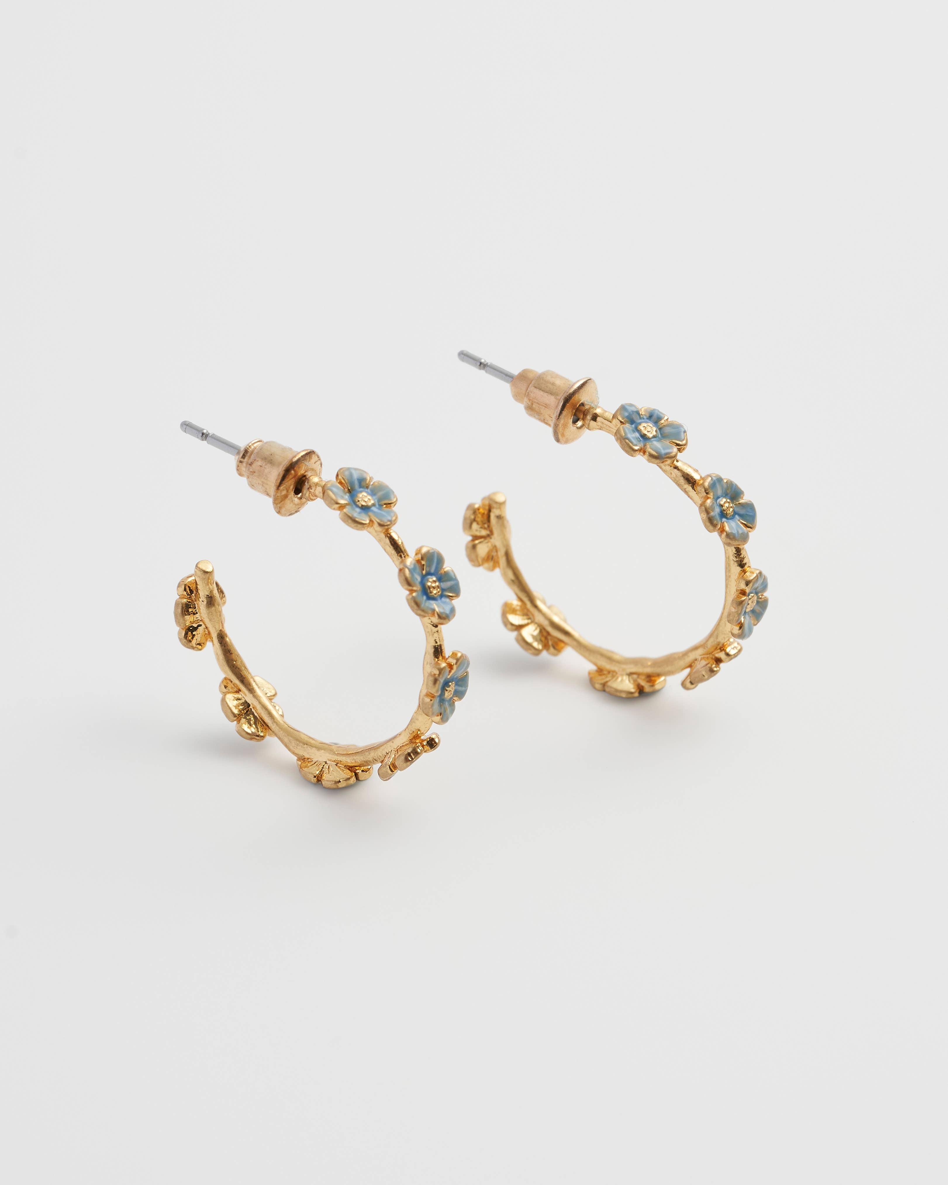 Fable England - Wholesale Hoop earrings - Forget-Me-Not Stud Hoops