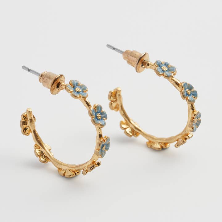 Forget-Me-Not Stud Hoops and other Purchase Wholesale gold plated hoops. Free Returns & Net 60 Terms on Faire trending on Faire.