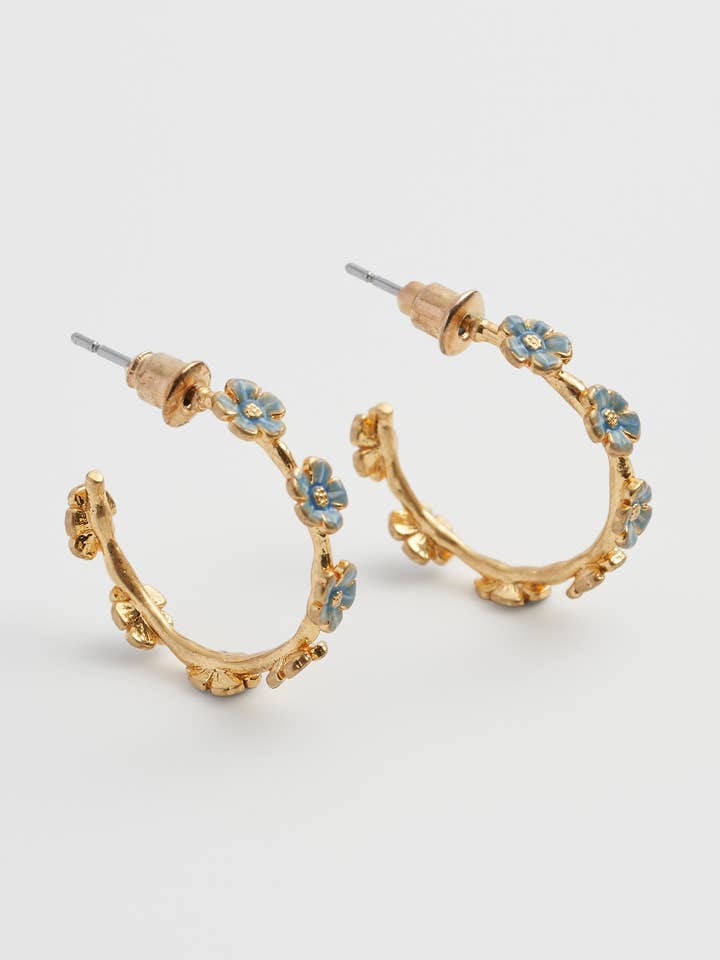 UK ONLY - Forget-Me-Not Stud Hoops  for wholesale by Fable England