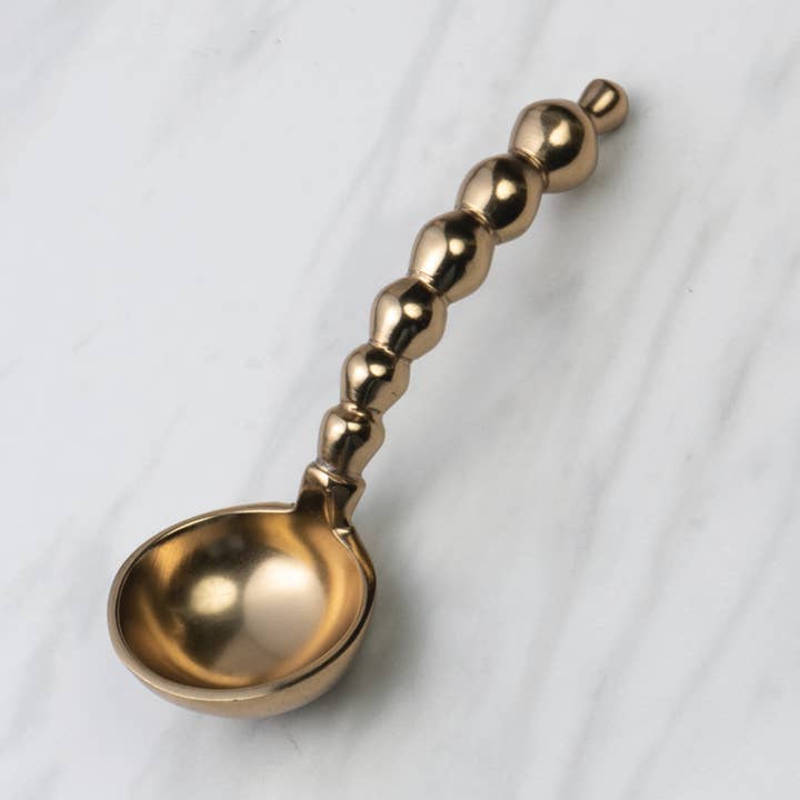 India Handicrafts Inc - Wholesale Serving Utensil - Gilded Beaded Handle Spoon