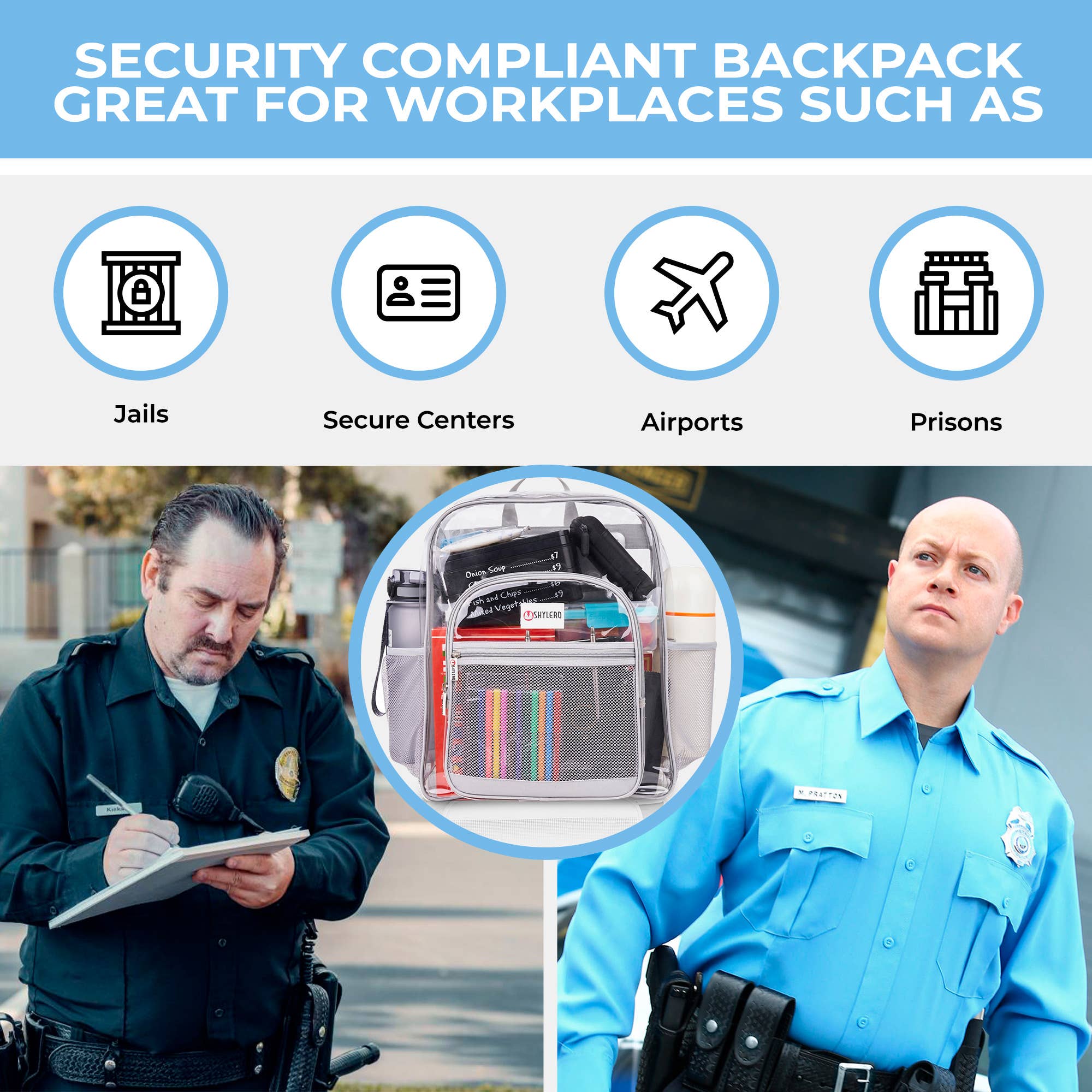 Clear Backpack For School XL | Top YKK® Zip | Gray Rhino for wholesale on Faire4